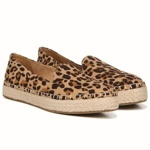 Dr. Scholl’s Find Me Loafers Espadrille Leopard Animal Print Platform Tan 7.5